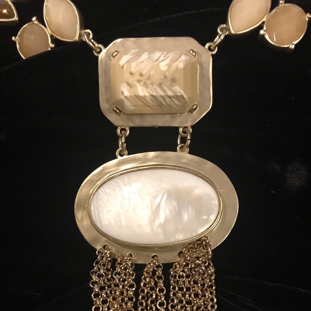 CHICOS GOLD NECKLACE WITH STONES - Picture 6 of 11